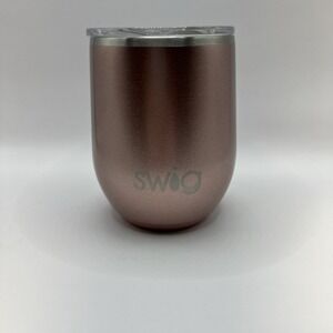 Swig Life Stemless Wine Cup Tumbler in Shimmer Rose Gold‎ (12 oz)